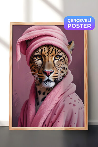 Postifull Slika u drvenom okviru, Leopard u kućnom ogrtaču, Kuhinjska drvena ...