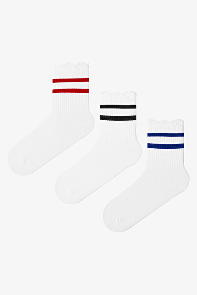 Penti 3 Çift Pamuklu Fırfırlı Tenis Soket Çorap