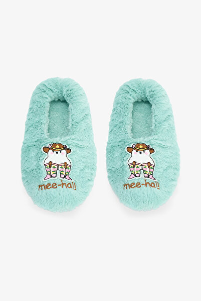 Penti Μέντα πράσινα μποτάκια Meeha με κεντημένο σλόγκαν για το σπίτι