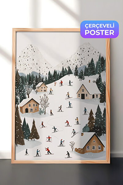 Postifull Slika u drvenom okviru, set postera i okvira, serija za novogodišnj...