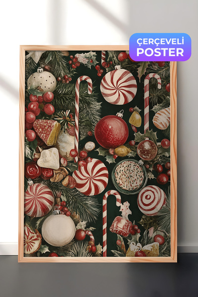 Postifull Slika u drvenom okviru, set postera i okvira, serija za novogodišnj...