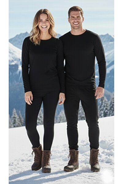 JAKC WAYS طقم ملابس داخلية حرارية للجنسين، مبطن بالصوف من الداخل