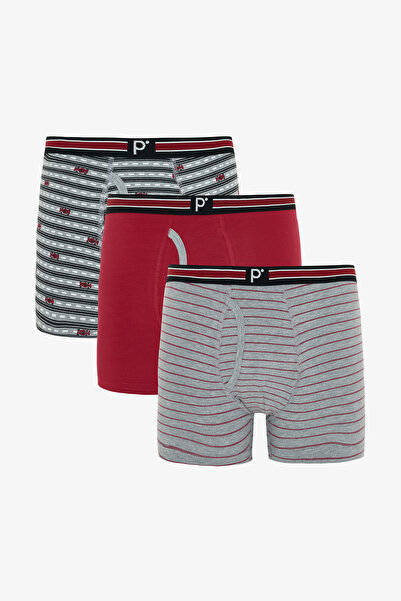 Penti Erkek Red Dots Puantiye Desenli Organik 3'lü Boxer