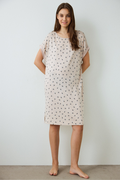 Penti Aging Collagen Floral Light Beige Nightdress