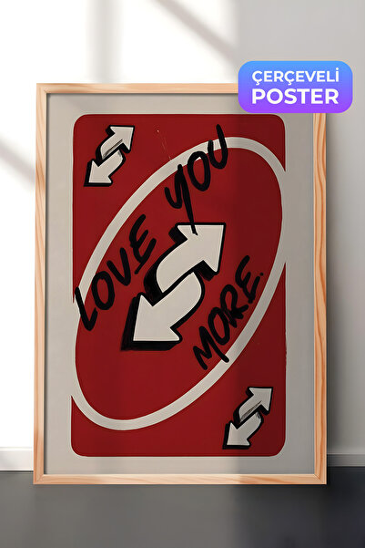 Postifull Ahşap Çerçeveli Tablo, Love You More, Comfort Serisi Mutfak Ahşap T...