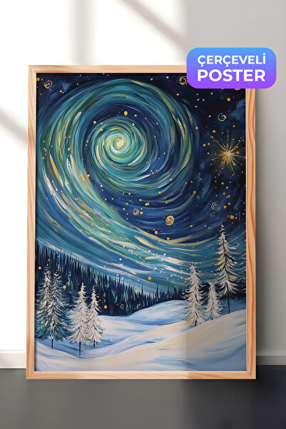 Postifull Slika u drvenom okviru, set postera i okvira, serija za novogodišnj...