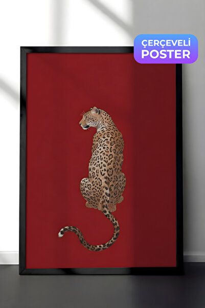Postifull Black Framed Painting, Leopard, Comfort Series Kitchen Wall Paintin...