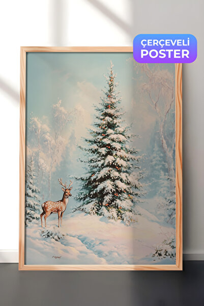 Postifull Ahşap Çerçeveli Tablo, Poster ve Çerçeve Seti, Yılbaşı Comfort Seri...