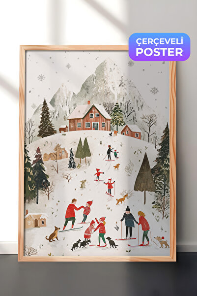Postifull Slika u drvenom okviru, set postera i okvira, serija za novogodišnj...