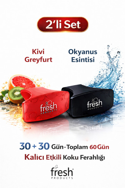 Fresh Products Fresh Clip WC Koku Önleyici Kiwi & Greyfurt + Bodrum Nights 2’...