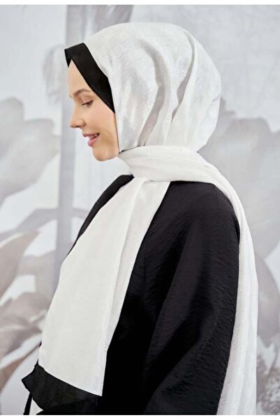 ARMANDA Şal cu model monogramă Dama 3041-Alb închis