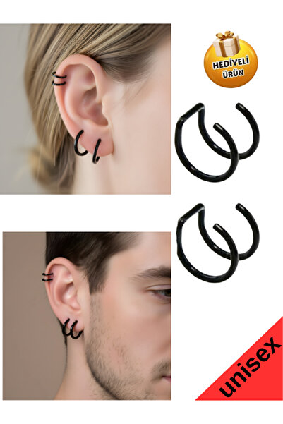 Piercing Market Steel & Silver Non Piercing Compression Unisex Fake Lip Ear C...