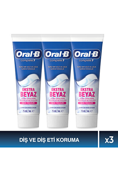 Oral-B Complete 7 Ekstra Beyaz Diş Macunu 75 ml x 3