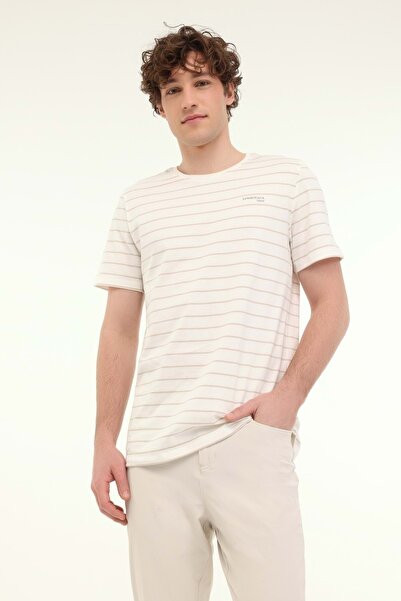 lumberjack Μπλουζάκι ML MAGNUS 11ITL1073 5FX Beyaz Erkek Kısa Kol