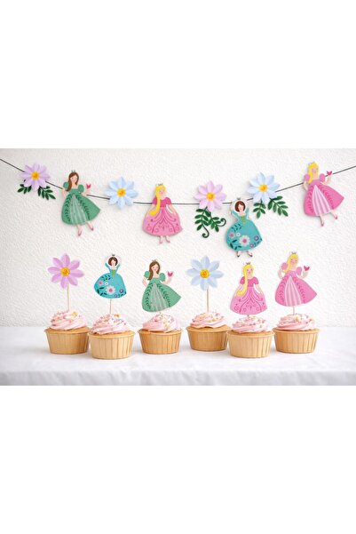 Partifabrik Σετ διακοσμητικών οδοντογλυφίδων και στολιδιών με θέμα τις πριγκί...