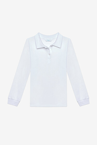 Penti Organic White Polo Collar Unisex T-Shirt