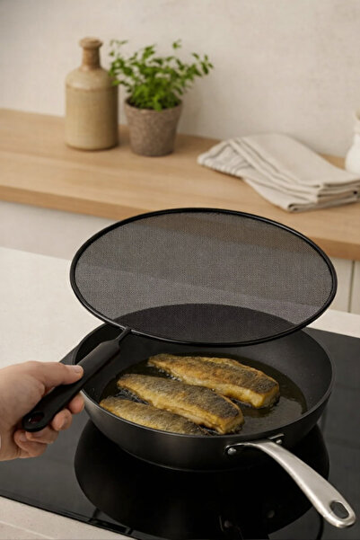 Anadolu Saray 1 ADET Pratik Saplı Yağ Sıçratmaz Kapak Kızartma Koruyucu Yağ S...