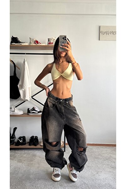 Alien 1979 SIYAH YIRTMAÇLI PANTALON TİNTLİ KEMER KUŞAKLI