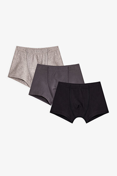 Penti Erkek Çocuk Siyah Solid 3lü Çok Renkli Boxer