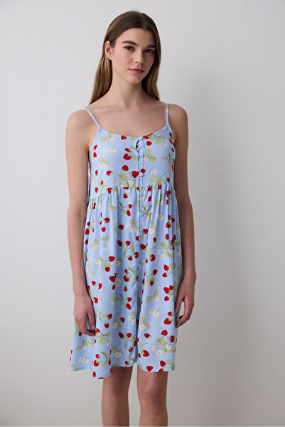 Penti Φράουλες Chally Light Blue Nightdress