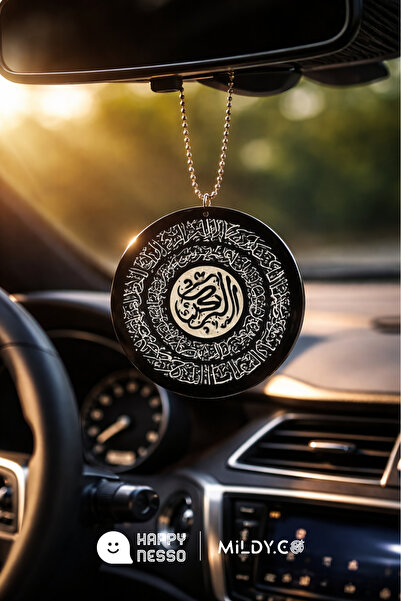 Happynesso "AYETE'L - KÜRSİ" Yazılı Dikiz Aynası Süsü – Çift Taraflı Pleksi A...