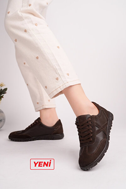 Deripabuc Genuine Leather Brown Women's Anatomical Leather Casual Shoes Dp79-...