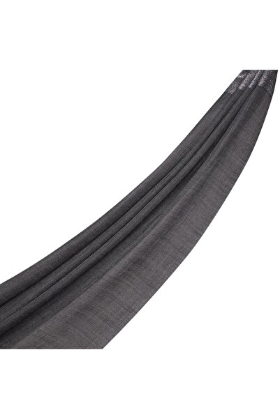 ipekevi Farba Desenli Yün İpek Şal 06408-Siyah