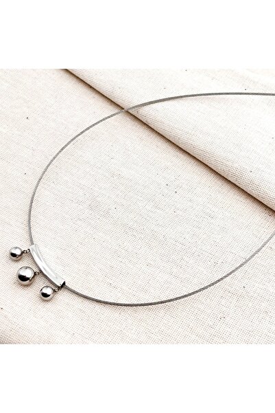 Siya Silver Non-Tarnish Steel Dangling Ball Design Necklace