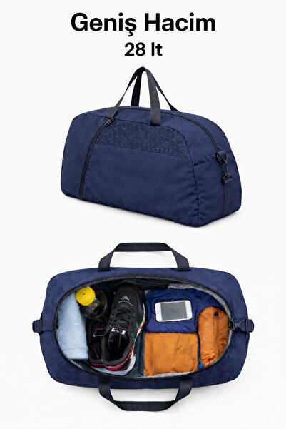 MUCCO Kaff Büyük Lacivert Önü Cepli Ayarlanabilir Omuz Askılı El Seyahat Spor...