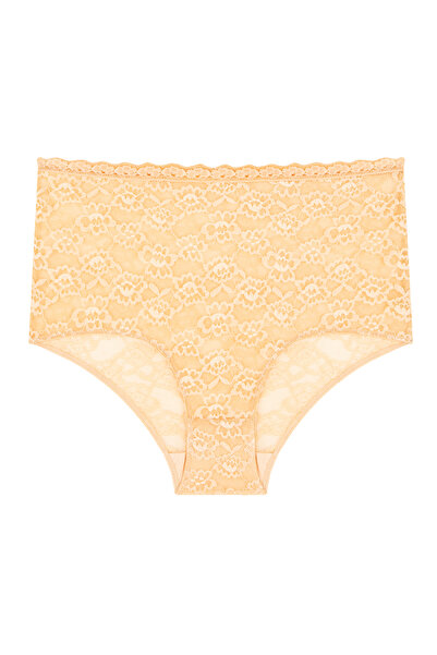 Penti Hoch taillierter, hautfarbener Slip mit Spitze - Beauty