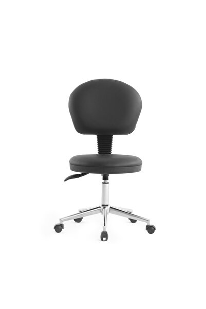 ofiscombin Ofis Krom Metal Hekim Ezcane Sırtlı Bar Taburesi Sandalyesi Tabure