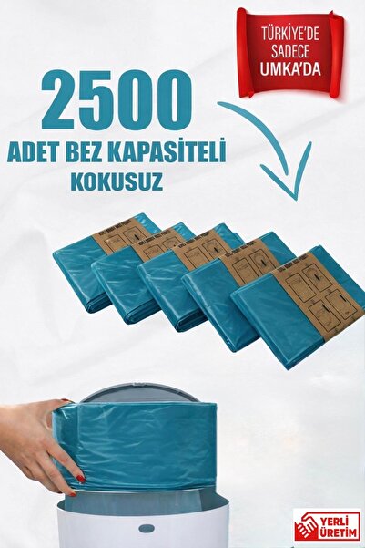 Korbell 16l Kutuları Ile Uyumlu 2500 Bebek Bezi Kapasiteli 5 Paket Kokusuz Ye...