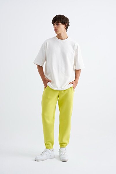 Machinist Ανδρικό Φούτερ Relaxed Jogger Basic Νέον Κίτρινο