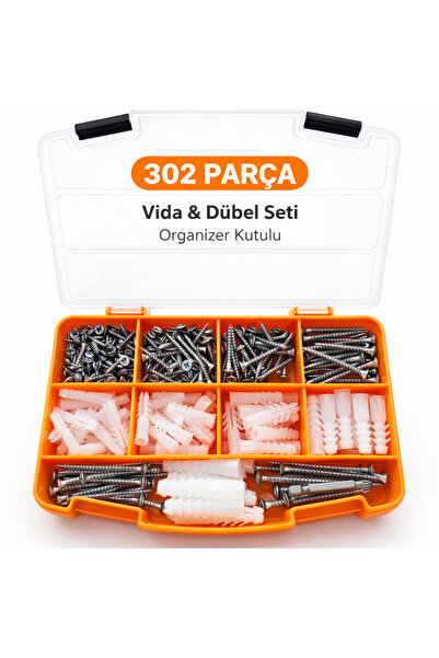 Civtex 302 Parça Vida ve Dübel Seti – Organizer Takım Çantası