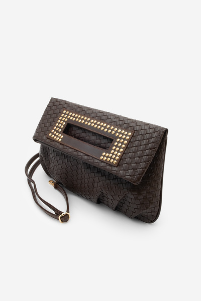 Marjin Women's Studded Clutch Portfolio Crossbody Hand and Shoulder Bag Panes...