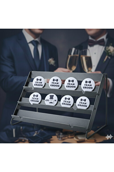 ORGANİZASYON HEDİYEM 8 ADET BÜYÜK BOY GROOM VE TEAM GROOM  ROZETİ - GROOM AKS...