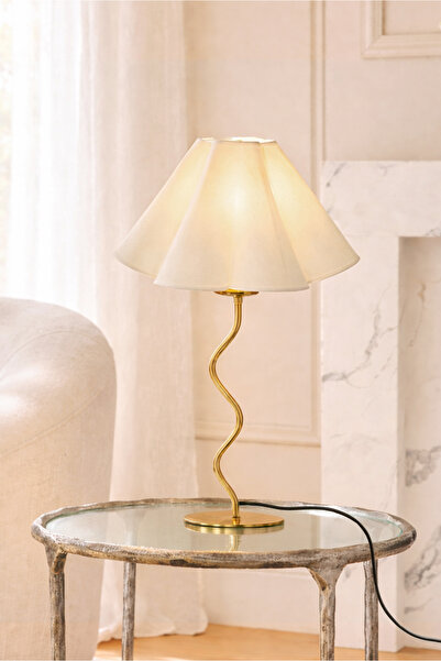 HOMİNG Zigzag Orijinal Gold Saten Kumaş Abajur 242411