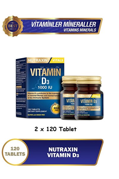 Nutraxin Vitamin D3 - 120 Tablets 2 Pack