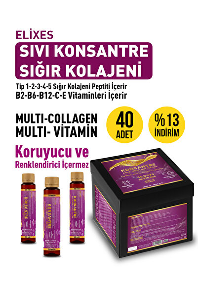 Merfora Elixes Elixir of Essence Sığır Kolajenli, KONSANTRE Vitaminli Ve Prot...