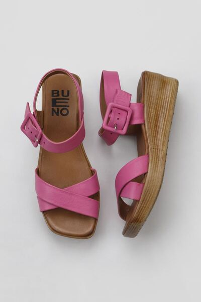 Bueno Shoes Φούξια Γυναικεία Σανδάλια με Τακούνι - Δερμάτινα 01ws5910