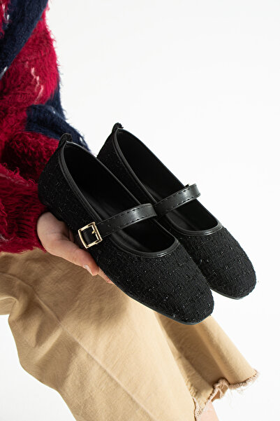 SHOW LİFE Balerini pentru femei cu model țesut auriu Talpă ortopedică Design ...