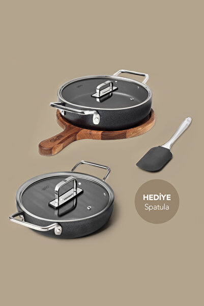 Gigilli طقم أواني طهي فين مكون من 5 قطع (وعاء 18-22 سم، ملعقة تقليب، مصفاة،)