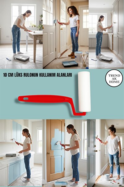 k karaaliler Iz Bırakmayan Ipek Fırça Ekstra Güçlü No: 1.5 + Sünger Rulo Seti 10 Cm + Yedek + Kadife Yedek 10 Cm