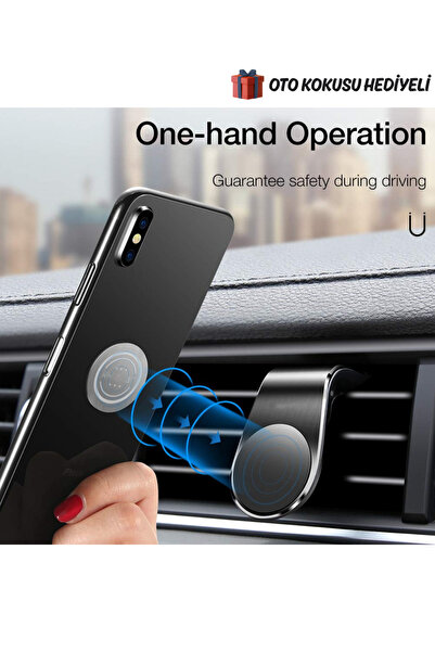 Autowise Mıknatıslı L Şeklinde Mandallı Araç İçi Oto Telefon Tutucu Klima Izg...