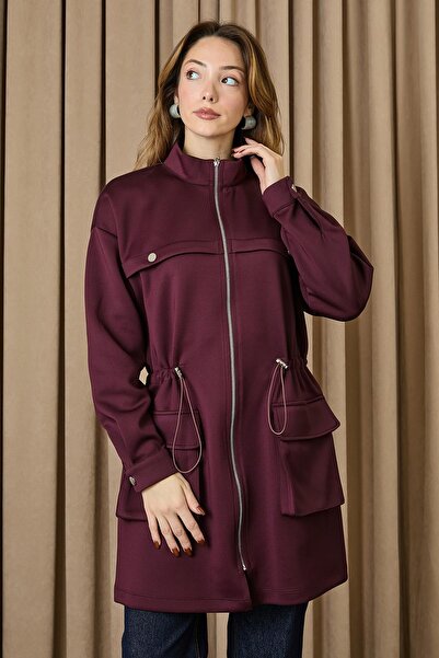Puane Tunica cu tunel în talie pentru femei - 10723TUN - BURGUNDY