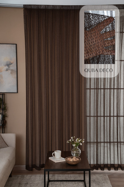 QUBA DECO Modern Makrome Örgü File Pileli Tül Perde Salon Oturma Odası Yatak ...