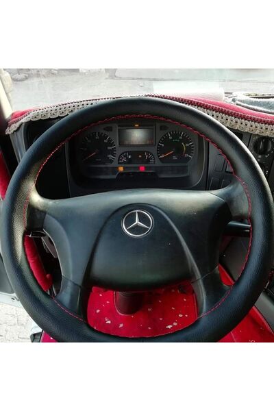 HASBAY DİKİŞLİ DİREKSİYON KILIFI DAMARLI DERİ KIRMIZI DİKİŞLİ MERCEDES UYUMLU...