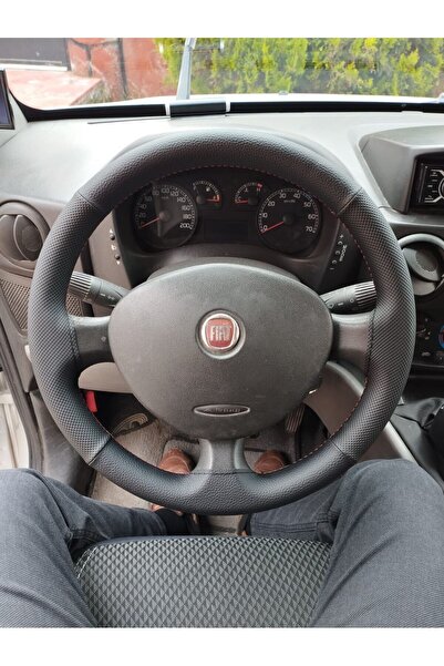 HASBAY Dikişli Direksiyon Kılıfı Ithal Noktalı Damarlı Siyah Dikişli Fıat Dob...