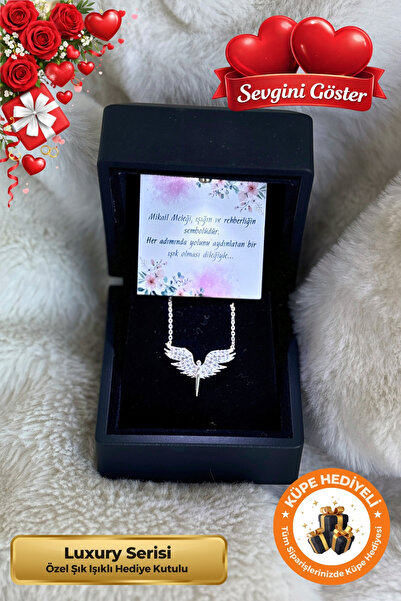 Lucente Jewellery Işıklı Hediye Kutulu Melek Kanatlı 925 Ayar Gümüş Kaplama S...