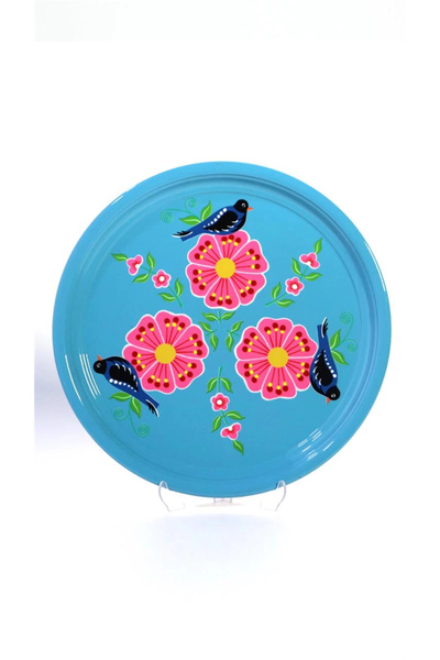 DEDEMİN EMAYELERİ El Boyama 33 cm Mavi Kuş 2